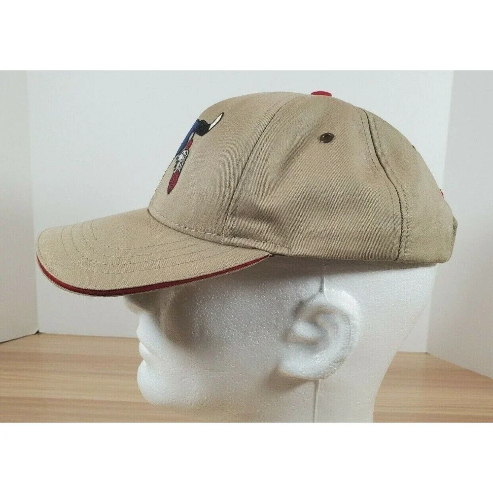 Vtg Dad Hat Tan Red Snapback Embroidered Southwest‎ Sutton Ropes Made in USA